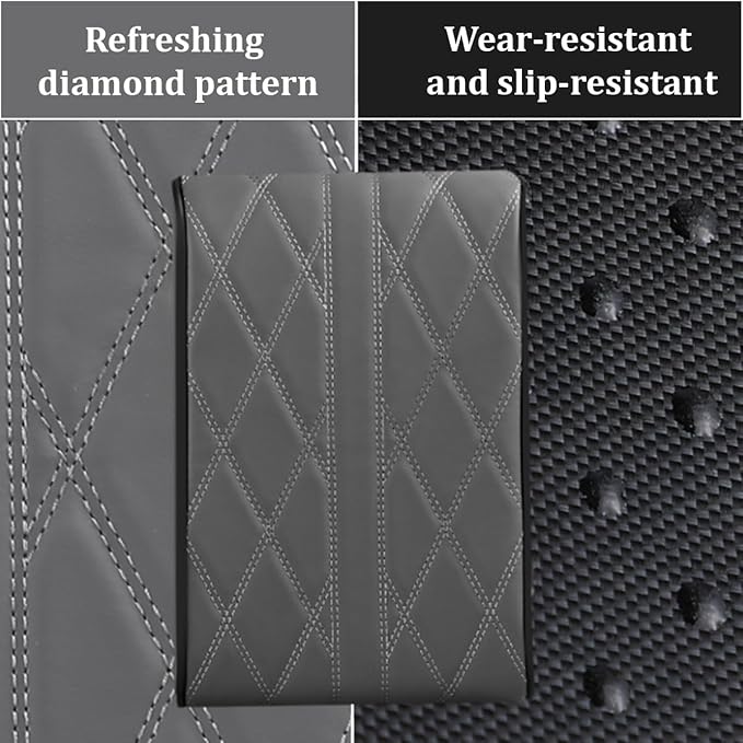 Car Center Console Cover, Memory Foam Leather Vehicle Armrest Seat Box Pad Protector, Comforable Waterproof Automotive Center Middle Cushion Mat Accessories, Universal Fit (Black)
