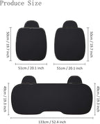 acdiac Universal Ice Silk Car Seat Cover Summer Auto Cool Cushion Breathable Cozy Non-Slip Car Seat Pads 3pcs/Sets (Black)
