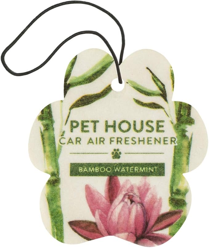 One Fur All Pet House Car Air Freshener - Bamboo Watermint Pack of 4 - Non-Toxic, Pet-Friendly Odor Eliminator For Small Spaces & Car - Hanging Air Freshener