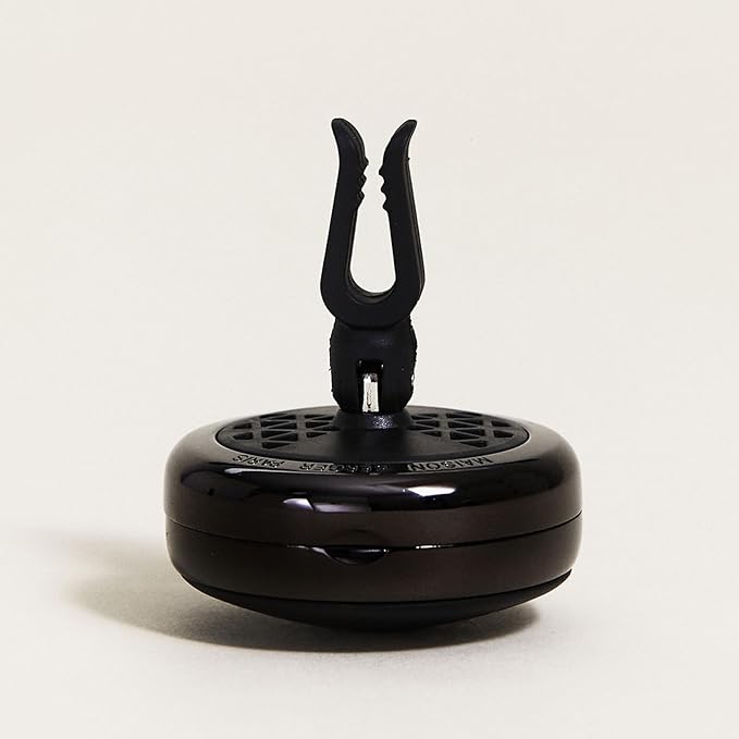 MAISON BERGER - Adjustable Refillable Car Air Freshener Vent Clip Diffuser Set - 1.75" Diameter x 1.25" Depth - Made in France (On/Off Smart - Black)
