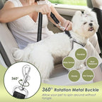 SlowTon Dog Seat Belt Harness for Car, Dog Car Harness Adjustable Mesh Breathable & Dog Seatbelt Safety Tether with Elastic Bungee for Small Medium Large Pets(Red, Single Clip, XXXS)
