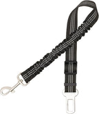 Dog Seat Belt for Car - Adjustable Dog Car Safety Harness, Elastic Cushioning Seatbelt Leash, Reinforced Metal Buckle Anti-Tangle Design, for Small and Medium Pets (Black)