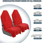 Car Seat Towel Cover, Universal Front Seat Protector for Cars, SUVs and Trucks, Sweat Towel Car Seat Cover for Gym, Yoga, Swimming, Pets and Family Travel, Haute Red, 2 Pack