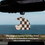 ulu Lagoon Hanging Car Air Freshener | Tropical Beach Coconut Surf Wax Scent Mini Wave | Long Lasting Car Freshener, Closet and Beyond | Made In USA | 3 Pack (Checker)