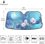 Butterfly Flowers Car Windshield Sun Shade Yellow Pink Floral Blue Foldable UV Ray Sun Visor Protector Sunshade to Keep Your Vehicle Cool (55" x 27.6")