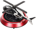 Focket Helicopter Car Air Fresheners Rotating, Solar Car Fresheners Airplane Car Perfume Decoration for Office Bar, Relieve Stress Alloy Car Essential Oil Diffuser for Home (Red)