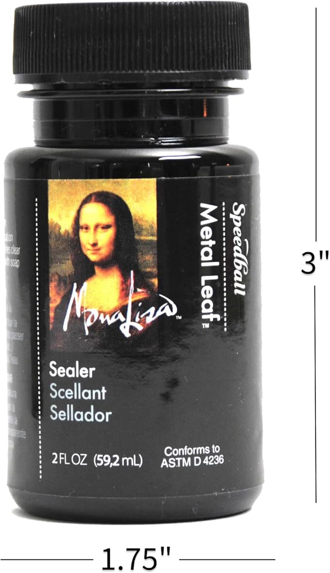 Speedball 10218 Mona Lisa Water-Based Sealer For Metal Leafing Projects – Clear, Fast Drying, Sealant - 2 Ounces