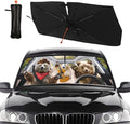 Socira Funny Bear Car Window Shades Windshield Sun Shade Umbrella Foldable Bear Sunshade for Front Window Auto Windshield Sunshade Covers Bear Car Accessories 57'' X 30''