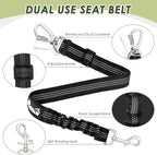 Lukovee Dog Seat Belt for Car, Adjustable Dog Car Harness for Large Medium Small Dogs, Soft Padded & Breathable Mesh Dog Seatbelt with Car Strap and Carabiner (Black,M)