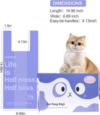 270 Count Cat Litter Bags Lavender Scented with Handles, Disposable Litter Bags for Pet Poop, Extra-Thick Kitty Waste Bags Easy Tie Leak-Proof Strengthen