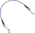 Mogoko Pet Dog Car Seat Belt Restraint, Coated Stainless Steel Chew Proof Dog Vehicle Safety Tether Cable, Double Clip No-Chew Pet Car Leash Lead-16 Inch
