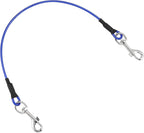 Mogoko Pet Dog Car Seat Belt Restraint, Coated Stainless Steel Chew Proof Dog Vehicle Safety Tether Cable, Double Clip No-Chew Pet Car Leash Lead-16 Inch