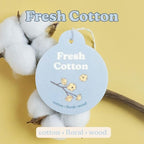 Happy Wax Fresh Cotton Car Charms 4-Pack - Scent Notes: Cotton, Floral and Wood