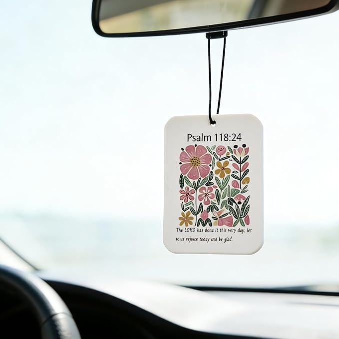 Car Fresheners for Women, 12 Scripture Car Air Freshener Set, Bible Verse Gifts for Women, Boho Car Accessories with Inspirational Quotes, Faith Present for Easter Mother's Day Mom Her Birthday 2x3 In
