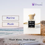 Blue Tide Car Air Freshener - setof 3 – Premium Hanging Velvet gift bag Diffuser with 10 ml each – Long Lasting Fresh Ocean Breeze Scent for Cars, Closets & Small Spaces