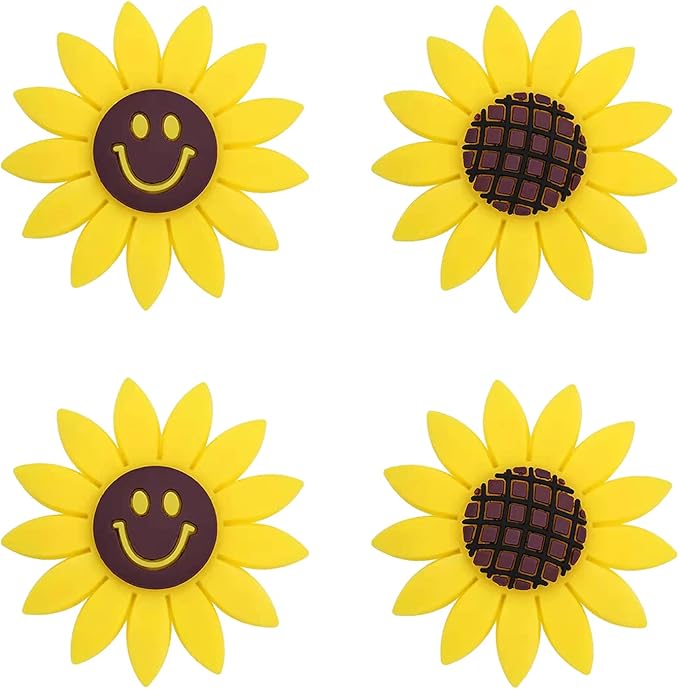 HungMieh 4 PCS Car Vent Clip Air Freshener, Car Outlet/Vent Décor Charm with Refill Pads for Dropping Fragrance, Sunflower Car Vent Decoration Accessories & Gift for Women Girls