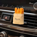 Simulation Food Design Car Air Vent Scented Clip, Creative Toaster-Shaped Car Air Freshener Decor, 3D Long-Lasting Car Fragrance Diffuser (Long Bread)