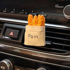 Simulation Food Design Car Air Vent Scented Clip, Creative Toaster-Shaped Car Air Freshener Decor, 3D Long-Lasting Car Fragrance Diffuser (Long Bread)