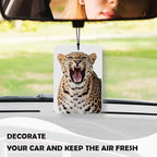 Trendy Retro Cheetah Print 3 Pcs, Funky Y2k Leopard Print 8 Ball Air Freshener Hanging Decor for Cars Closet Drawer Books Accessories Gifts