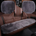 OGLAND Fluffy Genuine Australia Sheepskin Car Seat Cover for Auto Interior Accessories with Soft Fuzzy Wool Eco-Friendly Natural Fur Non-Slip (Graphite, Back)