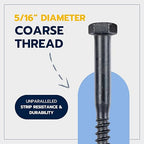 5/16 x 6 (50 Pack) Lag Screw Kit, 50 Screws and 50 Washers, Ceramic Black Ruspert Coating for Exterior Use, Meets ASTM A307 and ASME B18.2.1, Industrial/Commerical Grade by Makers Bolt