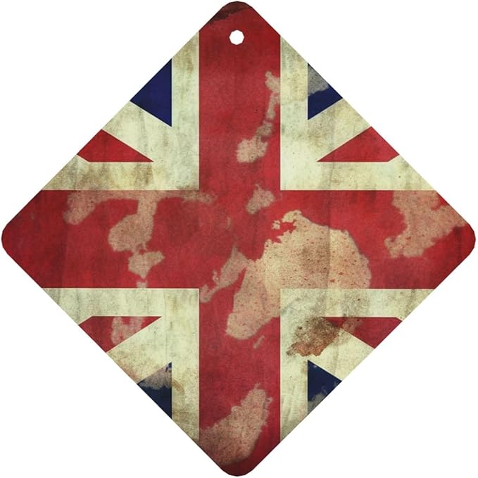 6 Pcs Car Air Fresheners Hanging Scented Cards for Car Fresheners Vintage Union Jack British Flag Car Aromatherapy Tablets Funny Hanging Air Freshener for Car Rearview Mirror Pendant