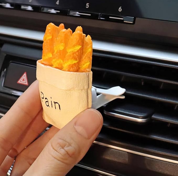 Simulation Food Design Car Air Vent Scented Clip, Creative Toaster-Shaped Car Air Freshener Decor, 3D Long-Lasting Car Fragrance Diffuser (Red Wine)