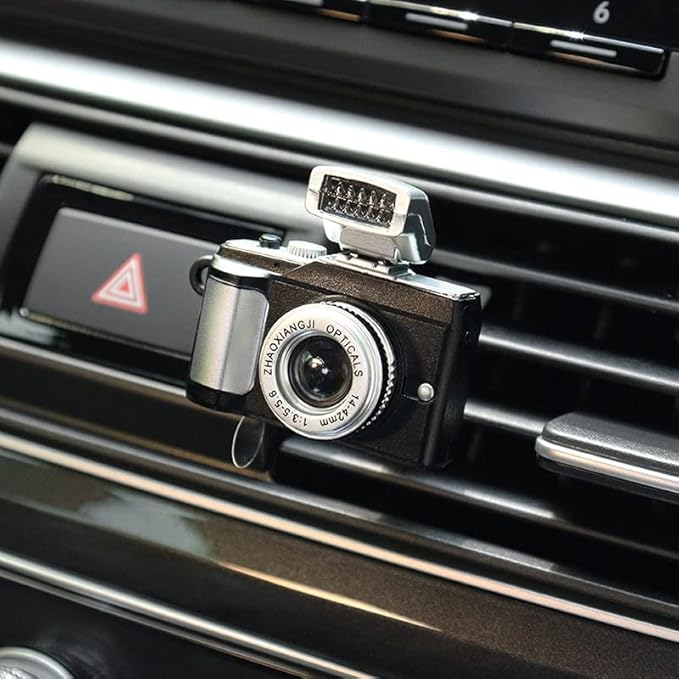AONUOWE Camera Car Air Freshener with Flash Cute Car Fragrance Diffuser Vent Clip Kawaii Car Accessories Retro Decor for Women Men (Digital Camera 2)