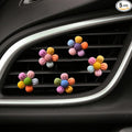 5 Pieces Vibrant Flower Car Air Vent Clips Cute Car Interior Decoration Accessories Colorful Car Charm Air Freshener for Girls Women