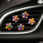 5 Pieces Vibrant Flower Car Air Vent Clips Cute Car Interior Decoration Accessories Colorful Car Charm Air Freshener for Girls Women