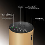 Waterless Essential Oil Diffuser, 7 Colors LED Light, Battery Powered Mini Scent Air Machine, Aromatherapy Mist Diffuser for Home Room Car Office (Gold)