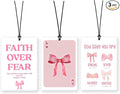 Lacama Pink Bow Christian Car Air Freshener 3Pcs, Preppy Faith over Fear God Says You Are Cars Scents Air Freshener for Women Girls Gifts, Christian Car Accessories Interior Mirror Decor Hanging