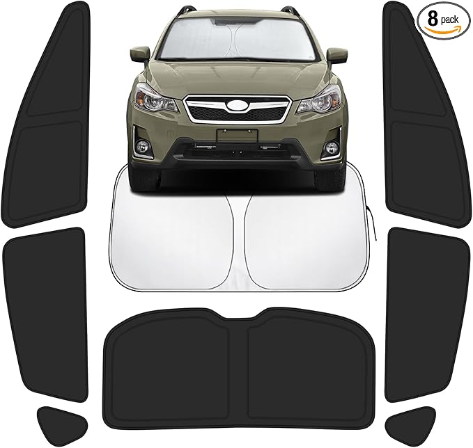 Car Window Shades Intended for Subaru Crosstrek 2013-2017, Privacy Window Covers 8PCS for Side, Rear & Windshield, Car Shield Sunshade for Privacy Protection, Heat Blocking, Camping and Parking