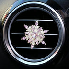 Bling 4Pcs Snowflake Air Vent Clips Car Air Freshener Outlet Clips Bling Rotatable Snowflake Car Vent Decorations Stress Relief Auto Accessories Toy Refillable (Purple)