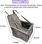 Pet Car Seat, Breathable & Waterproof Oxford Dog Car Booster Seats with Seat Belt and Mesh Window, Portable Foldable Travel Look Out Bag for Small Medium Dogs & Cats (Grey, 1PC)