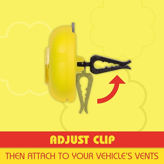 Chupa Chups Car Air Freshener, Lemon Twist - Long Lasting Car Fresheners with Fun Scents, Colorful and Vibrant Air Freshener for Car, Unique Car Freshener Perfume Deodorizer- 2-Pack (4pcs Total)