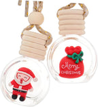 Mobestech 4pcs Car Diffuser Bottles Christmas Themed Ornaments for Car Holiday Decor Compact and Lightweight Design for Easy Hanging