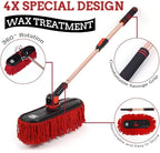 Car Duster Exterior Scratch Free, Extendable Handle, Detail Brush Kit for Vehicles, Wax Cotton Fabric, Waterless Wash Treatments，Car Care Equipment，Gifts for Men Women