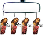 4 x Jesus I Saw That Funny Car Air Freshener, Christian Gift For Her Him, Funny Jesus Christmas Gift, Jesus Meme Gifts, Christmas Car Accessories, 3.2inch - Pack of 4