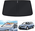 KUST Windshield Sun Shade for Volkswagen VW Golf/Rabbit/GTI/R32 MK6 5K 2009-2014 Accessories Custom Fit Sunshade Foldable Sun Visor Protector Blocks UV Rays Keep Your Car Cooler