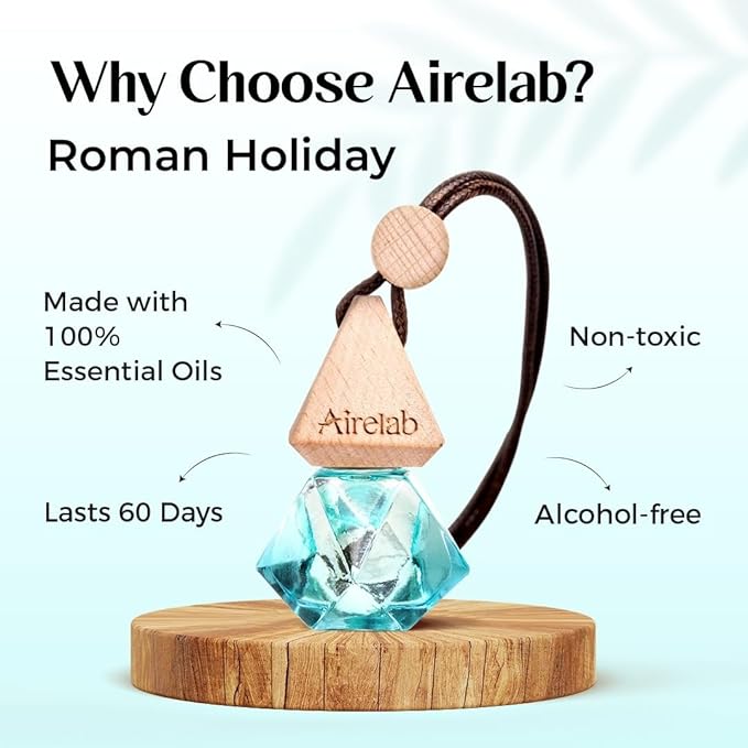 Car Air Freshener 8ml | Perfume Style Freshener Inspired by X.joff Errba pura Fragrance | Natural Essential Oil Glass Bottle with Wooden Diffuser | Lasts Up to 60 Days