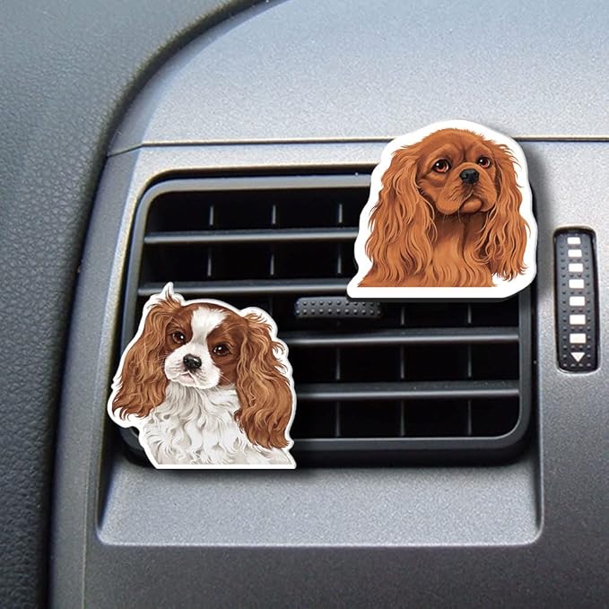 WIRESTER Set of 2 Fresh Scented Car Air Freshener Vent Clip, Decorative Accessories, Interior Decoration for Cars - Cats, Dogs, Crabs, Turtles, Elephant Lion, Giraffe Monkey, Deer Wolf, Zebra