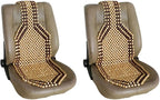 2X Natural Wood Beaded Auto Car Seat Bead Cover,Front seat Natural Wooden Cool Refreshing Back Massaging Comfort Cushion Mat,Premium Quality Universal for Car Truck on Summer