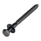 3/8 x 3-1/2 (50 Pack) Lag Screw Kit, 50 Screws and 50 Washers, Ceramic Black Ruspert Coating for Exterior Use, Meets ASTM A307 and ASME B18.2.1, Industrial/Commerical Grade by Makers Bolt
