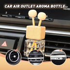2 Pack Car Diffuser Air Freshener Bottles Refillable Empty Glass Essential Oil Diffuser with Vent Clip Wooden Sticks Universal Square Aromatherapy Diffuser for Vehicles Home