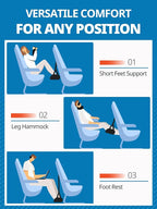 2-Pack Airplane Foot Hammock for Travel, No Collapse Plane Foot Hammock with Wide Hardboard Support, Portable Foot Sling for Under Desk with Adjustable Strap, Carry Bags for Women & Men