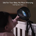 Momcozy 8000mAh Portable Stroller Fan | 27H Ultra-long Battery Life | Detachable 4 Speed 360°Rotate | 2 Modes LED Night Light, USB Rechargeable Handheld Cooling Fan for Travel, Car Seat, Bedroom