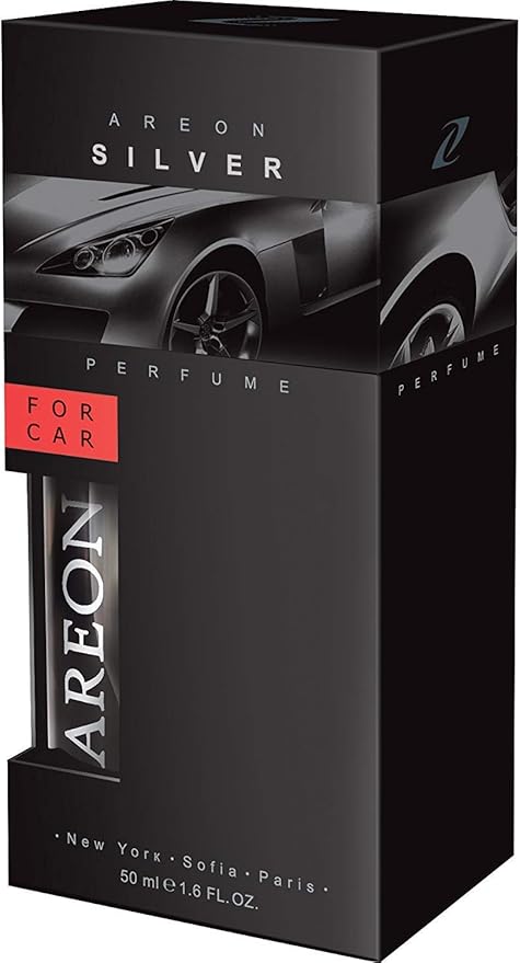 Areon Air Freshener Car Perfume 50 millileter 1.6 Fluid Ounces, Silver