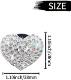 Bling Heart Air Vent Clips, 6 Pcs Silver Heart Cars Air Fresheners Vent Clips Car Diffuser Vent Clip Diamond Car Decoration Cars Interior Decor Cute Car Accessories for Women Girls + Flower Mask Hook