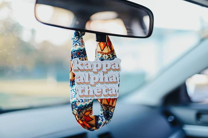 Sorority Shop Kappa Alpha Theta Retro Air Freshener - KAT Bubblegum Scented Air Freshener – Sorority Retro Design Air Freshener for Car or Dorm– Sorority Gift, Charm Paraphernalia
